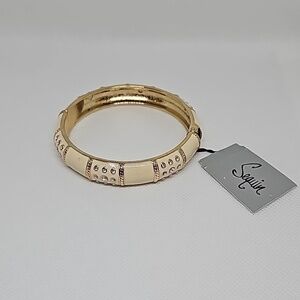 NWT Sequin Cream and Rhinestones Bangle Spring Bracelet